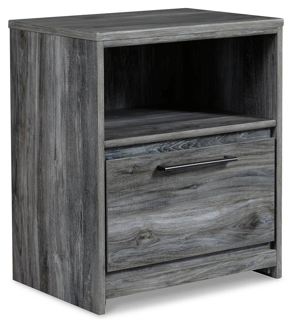 Baystorm Gray King Panel Bed, Dresser, Mirror, Chest and Nightstand