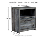 Baystorm Gray King Panel Bed, Dresser, Mirror, Chest and Nightstand