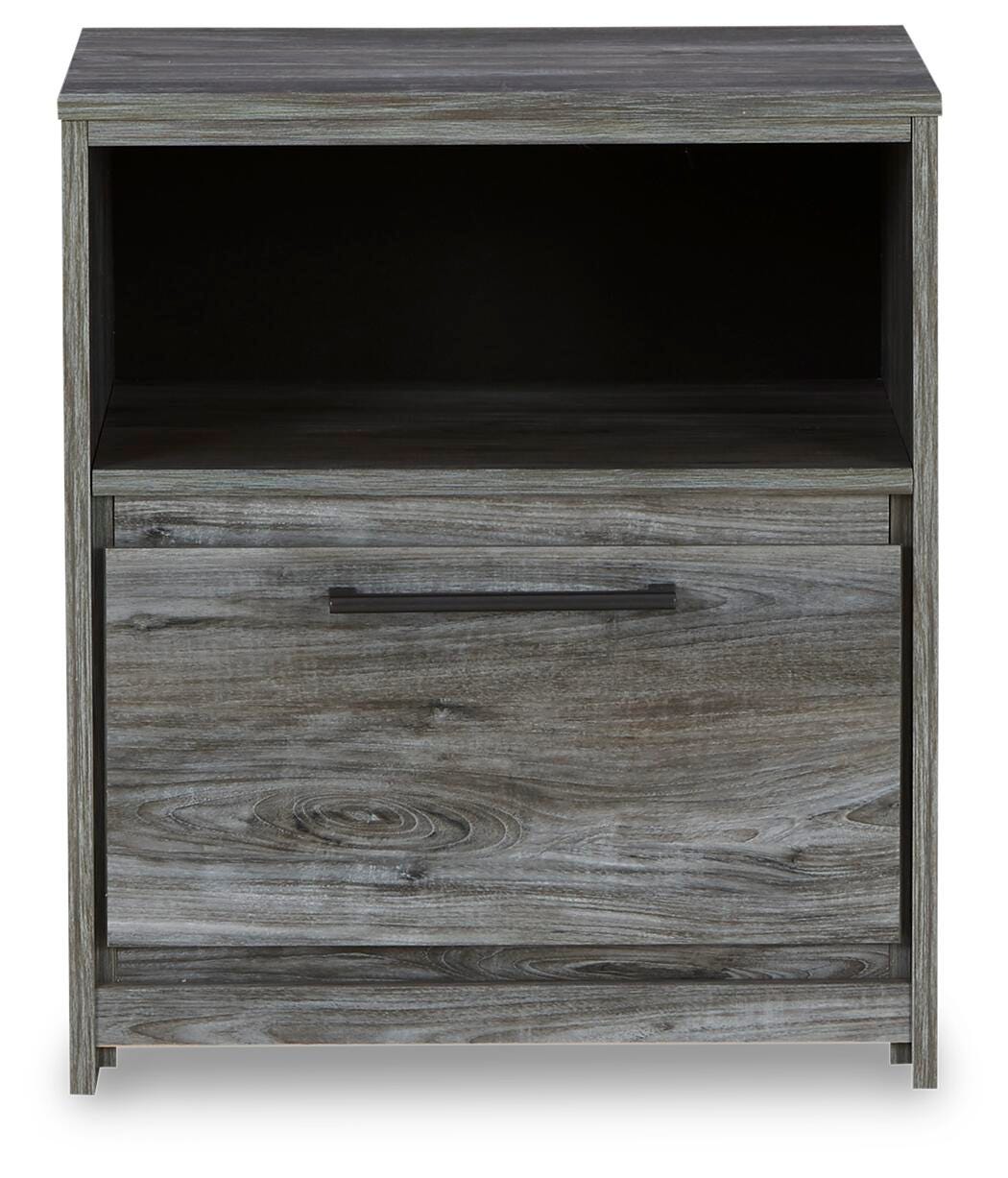 Baystorm Gray Full Panel Storage Bed, Dresser and Nightstand