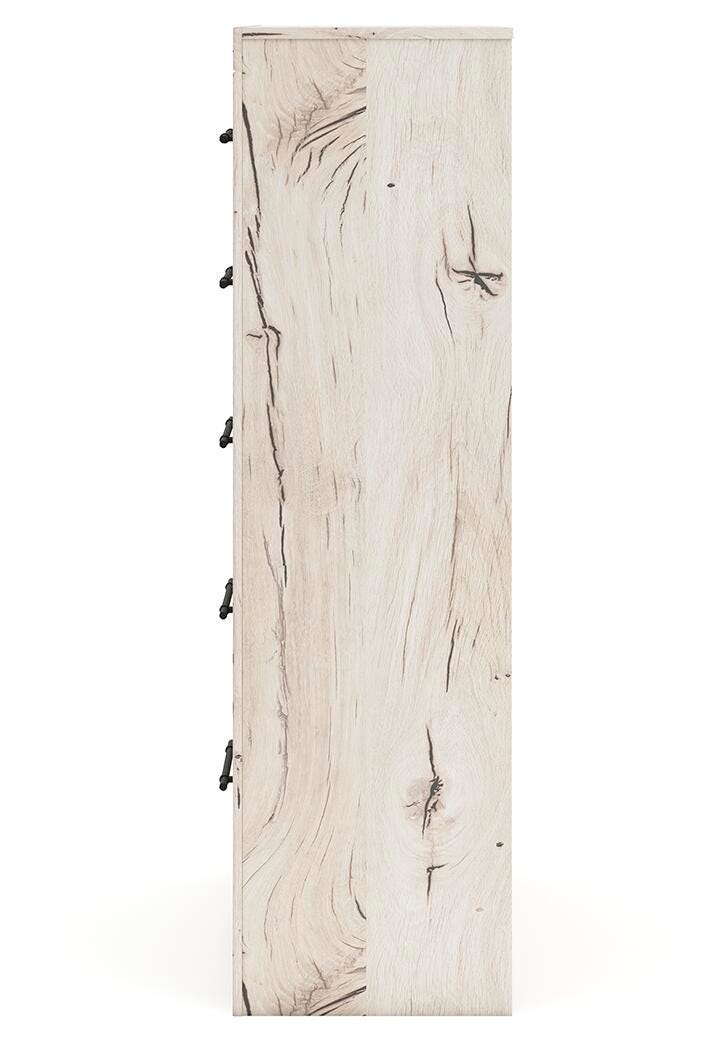 Lawroy Light Natural Queen Panel Storage Bed, Dresser, Mirror, Chest and Nightstand
