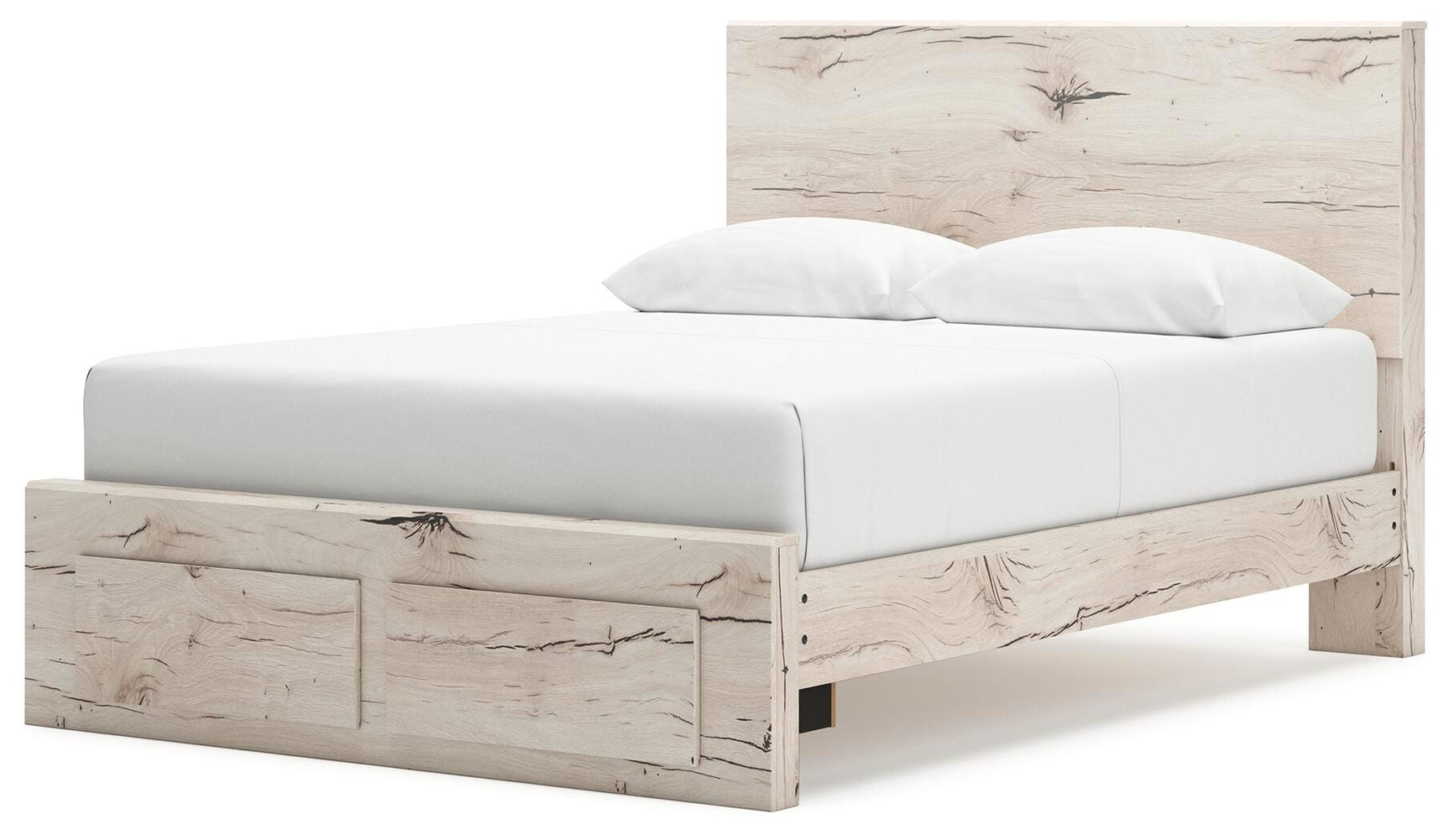 Lawroy Light Natural Queen Panel Storage Bed, Dresser, Mirror, Chest and Nightstand