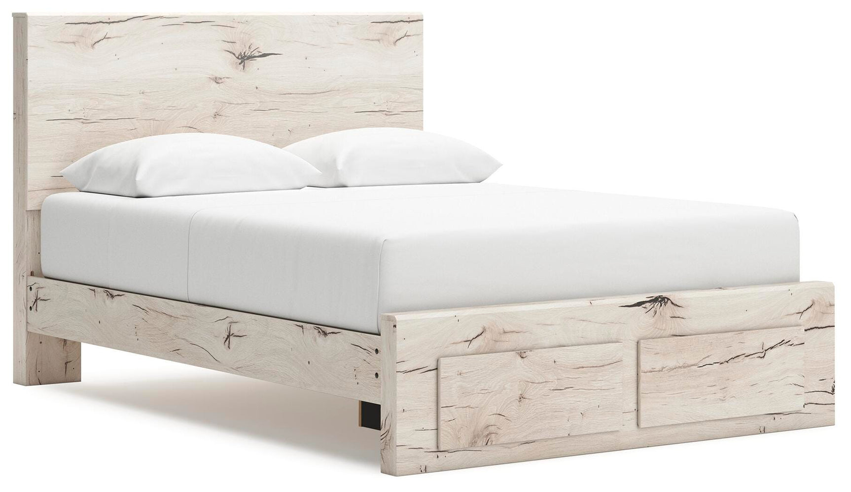 Lawroy Light Natural Queen Panel Storage Bed, Dresser, Mirror, Chest and Nightstand