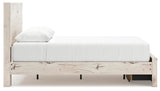 Lawroy Light Natural Queen Panel Storage Bed, Dresser, Mirror, Chest and Nightstand
