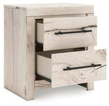 Lawroy Light Natural Queen Panel Storage Bed, Dresser, Mirror, Chest and Nightstand