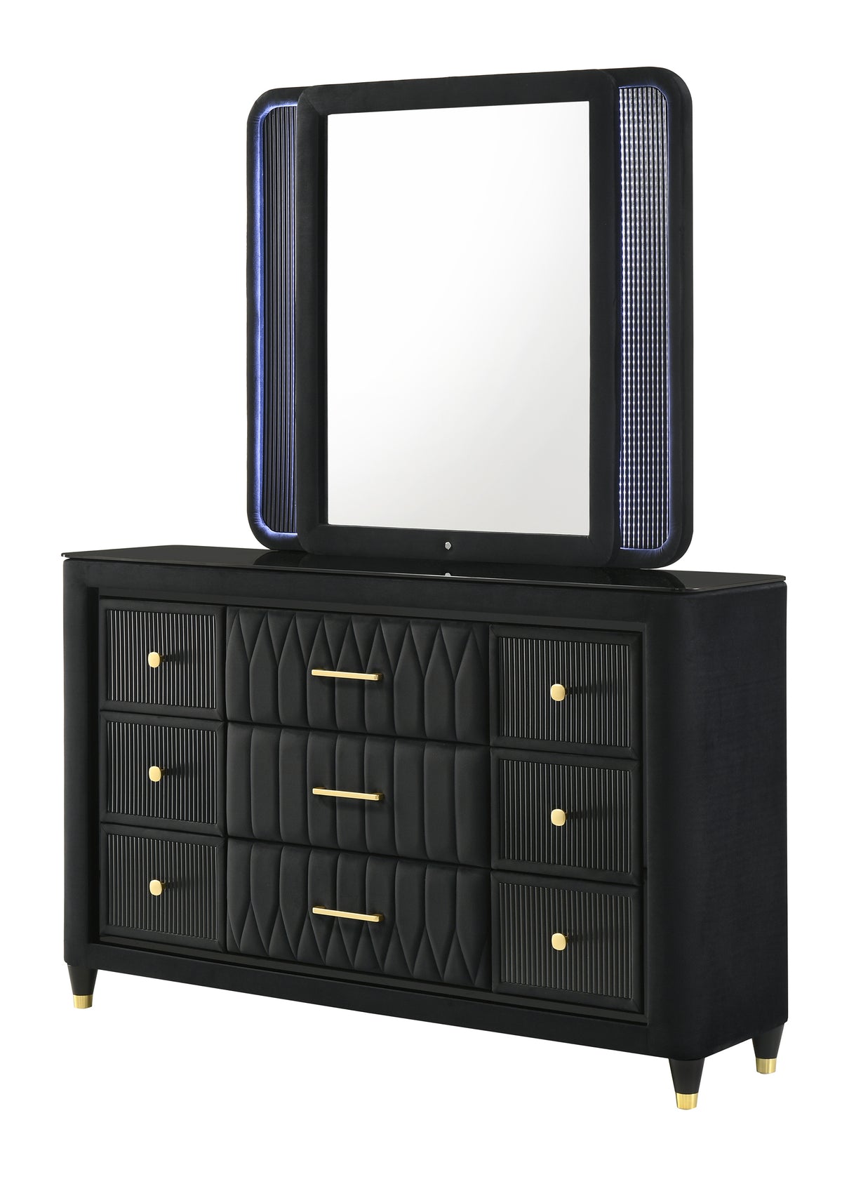 Valeria Charcoal Dresser and Mirror - Ornate Home