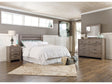 (Online Special Price) Zelen Gray Queen Panel Headboard Bedroom Set with Mirrored Dresser and Nightstand - Ornate Home