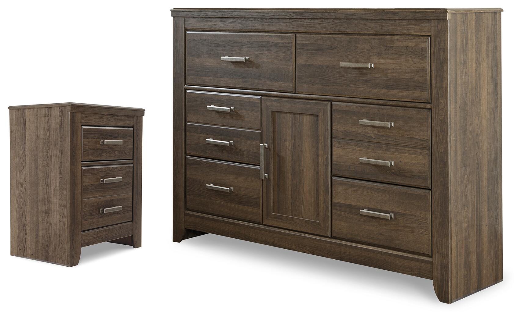 Juararo Dark Brown Dresser and Nightstand