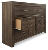 Juararo Dark Brown Dresser and Nightstand