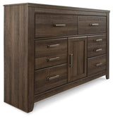 Juararo Dark Brown Dresser and Nightstand