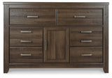 Juararo Dark Brown Dresser and Nightstand