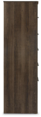 Juararo Dark Brown Chest and Nightstand