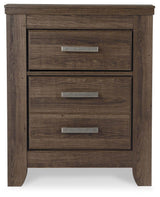 Juararo Dark Brown Queen Poster Bed, and 2 Nightstands