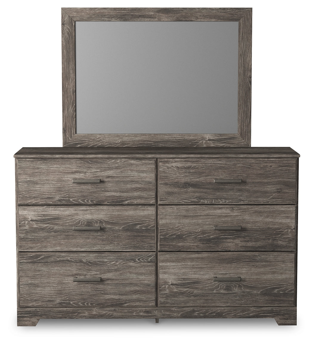 Ralinksi Gray Full Panel Bedroom Set with Dresser, Mirror and Nightstand - Ornate Home