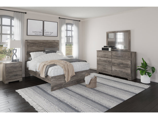 Ralinksi Gray Full Panel Bedroom Set with Dresser, Mirror and Nightstand - Ornate Home