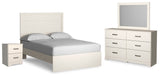 Stelsie White Full Panel Bedroom Set with Dresser, Mirror and Nightstand - Ornate Home