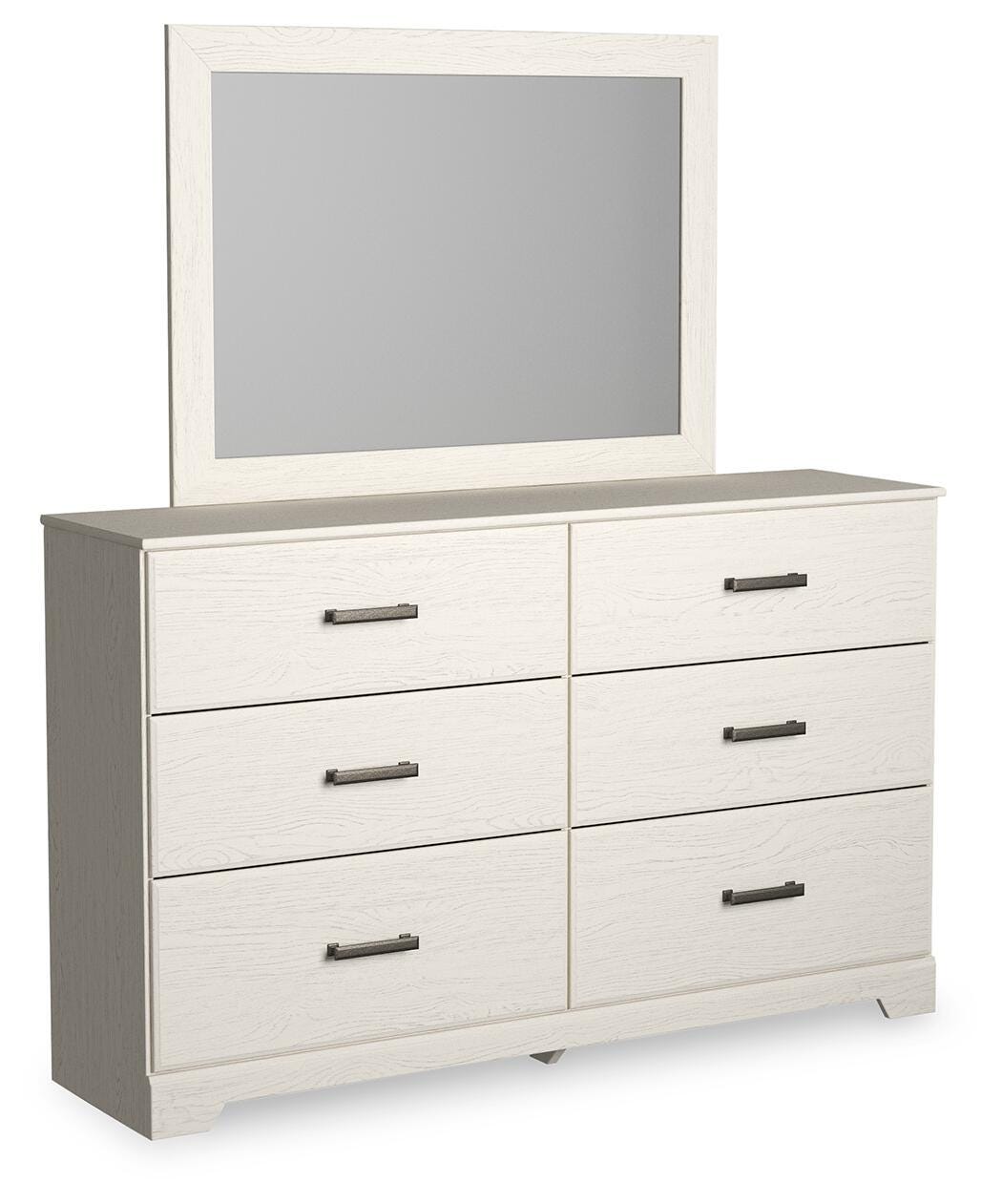 Stelsie White King Panel Bed, Dresser, Mirror, Chest and 2 Nightstands (Online Special Price)
