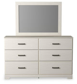 Stelsie White Queen Panel Bed, Dresser, Mirror and 2 Nightstands (Online Special Price)