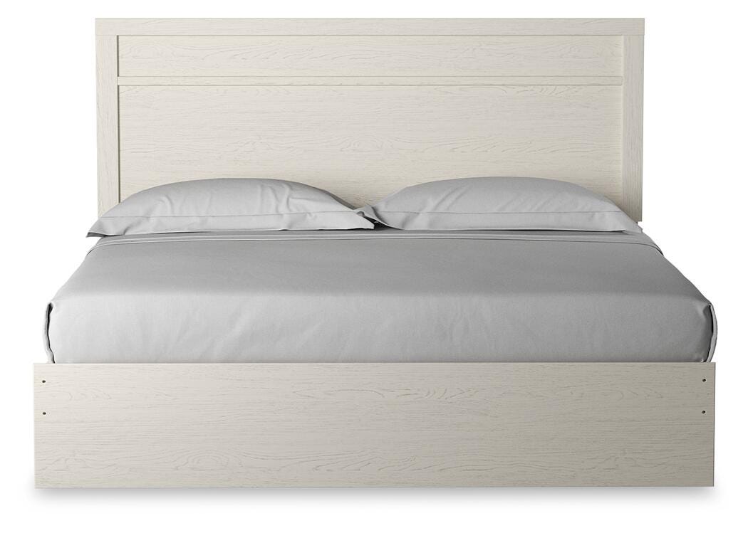 Stelsie White King Panel Bed, Dresser, Mirror, Chest and 2 Nightstands (Online Special Price)