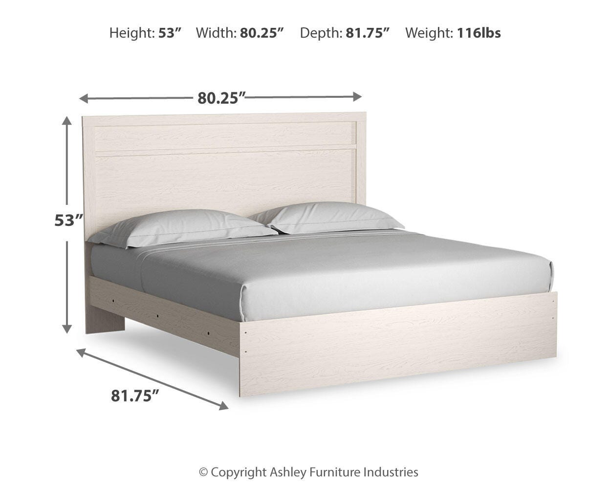 Stelsie White King Panel Bed, Dresser, Mirror, Chest and 2 Nightstands (Online Special Price)