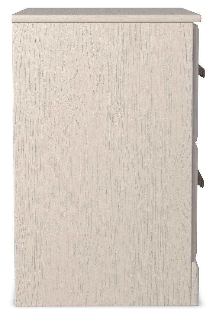 Stelsie White King Panel Bed, Dresser, Mirror, Chest and 2 Nightstands (Online Special Price)