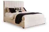 Brizmore Beige Queen Upholstered Storage Bed