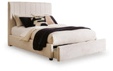 Brizmore Beige Queen Upholstered Storage Bed