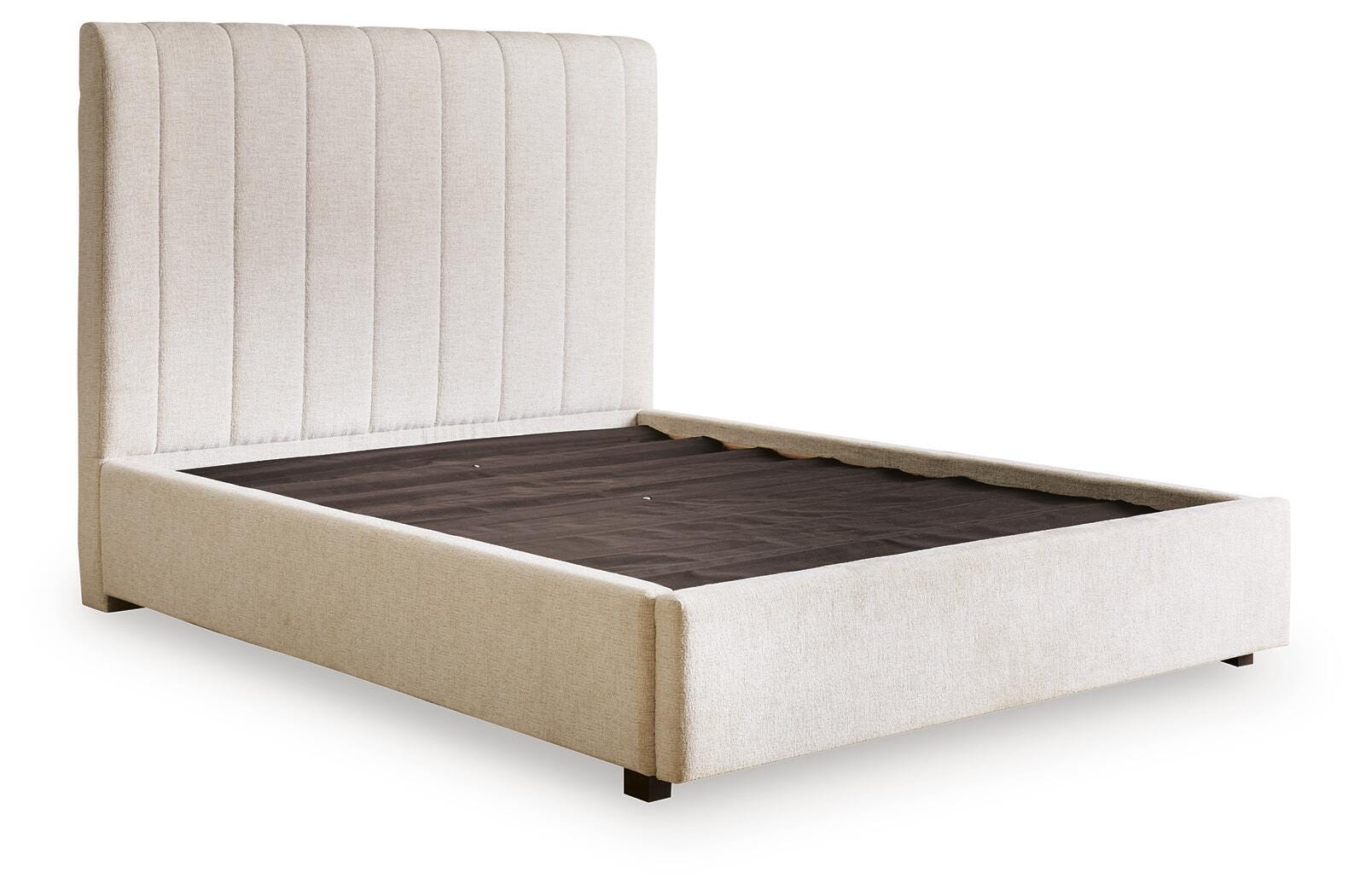 Brizmore Beige Queen Upholstered Storage Bed