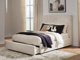 Brizmore Beige Queen Upholstered Storage Bed