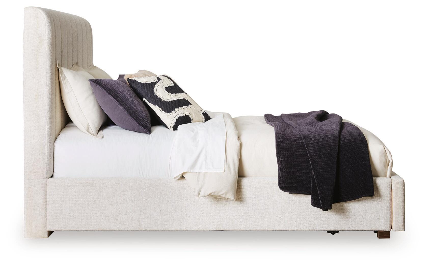 Brizmore Beige Queen Upholstered Storage Bed