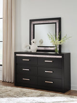 Brizmore Black Dresser and Mirror