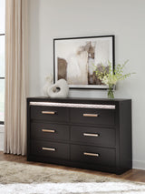 Brizmore Black Six Drawer Dresser