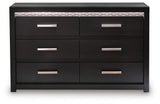 Brizmore Black Six Drawer Dresser