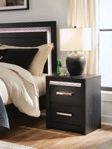 Brizmore Black Two Drawer Nightstand