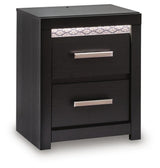 Brizmore Black Two Drawer Nightstand