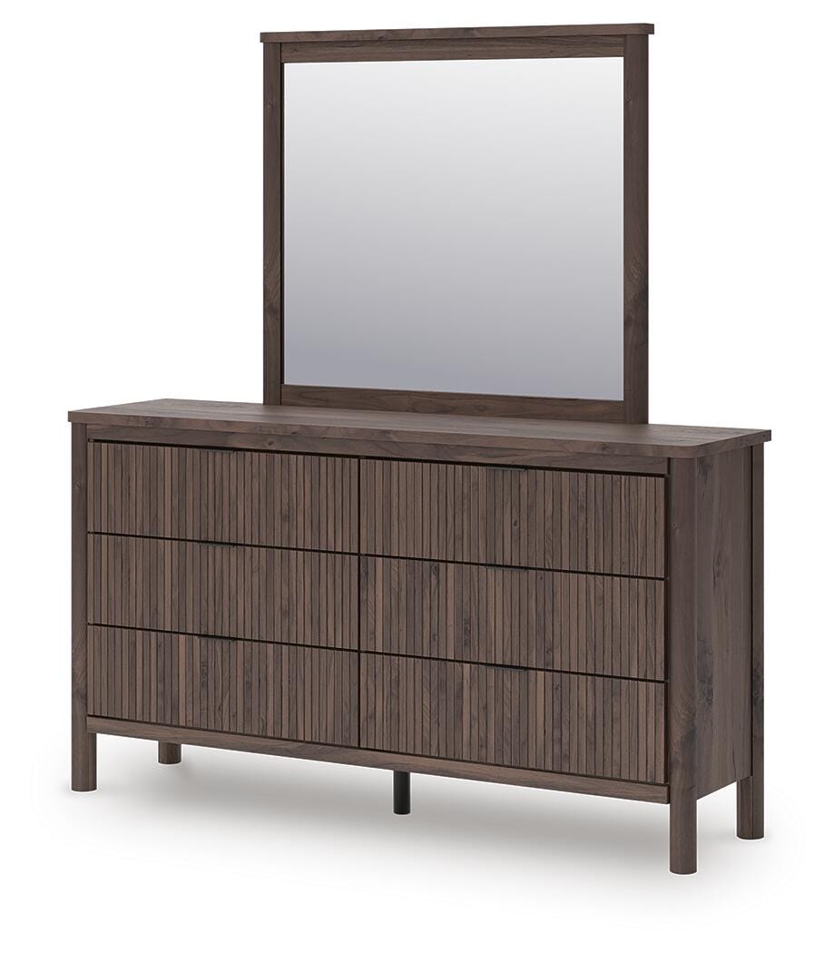 Pamytta Brown Queen Panel Bed, Dresser, Mirror and Nightstand