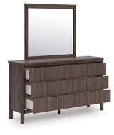 Pamytta Brown Queen Panel Bed, Dresser, Mirror and Nightstand