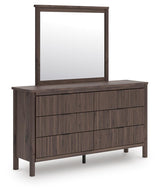 Pamytta Brown Queen Panel Bed, Dresser, Mirror and Nightstand