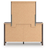 Pamytta Brown Queen Panel Bed, Dresser, Mirror and Nightstand