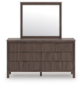 Pamytta Brown Queen Panel Bed, Dresser, Mirror and Nightstand