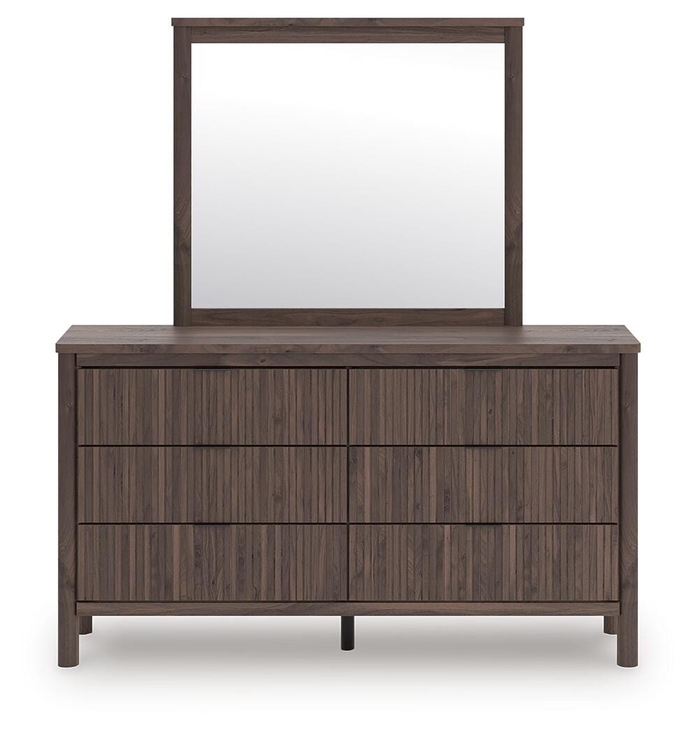 Pamytta Brown Queen Panel Bed, Dresser, Mirror and Nightstand