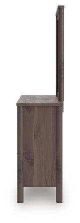 Pamytta Brown Queen Panel Bed, Dresser, Mirror and Nightstand