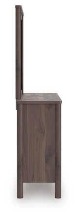 Pamytta Brown Queen Panel Bed, Dresser, Mirror and Nightstand