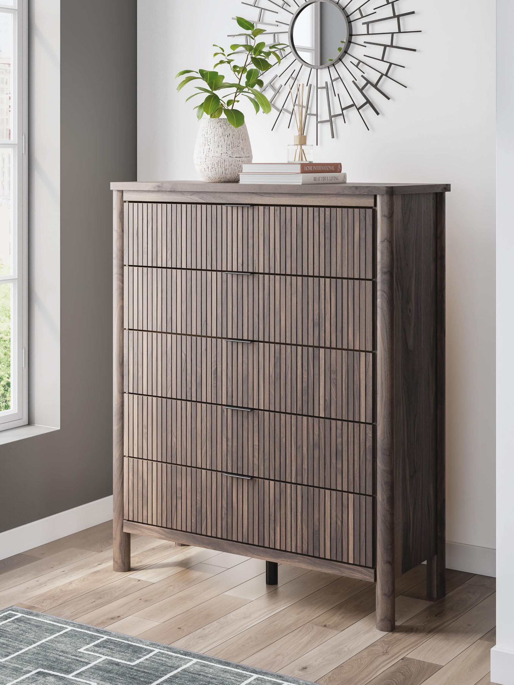 Cadmori Brown Wide Chest of Drawers