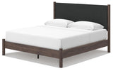 Cadmori Brown King Upholstered Panel Platform Bed (Online Special Price)