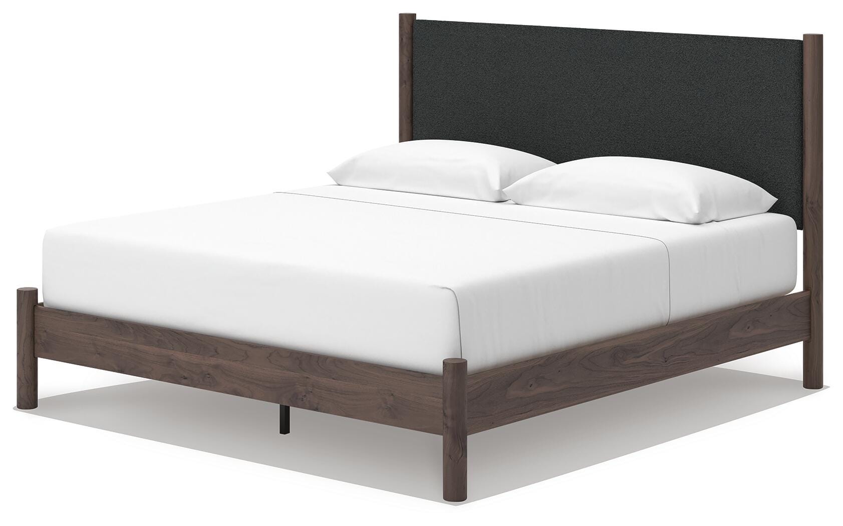 Cadmori Brown King Upholstered Panel Platform Bed (Online Special Price)