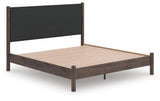 Cadmori Brown King Upholstered Panel Platform Bed (Online Special Price)