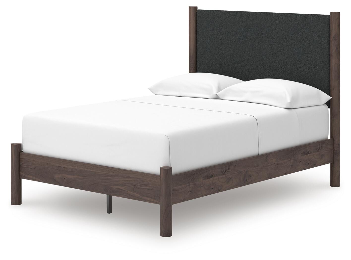 Cadmori Brown Full Upholstered Panel Platform Bed