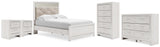 Altyra White Full Panel Bed, Dresser, Chest and 2 Nightstands