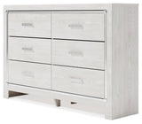 Altyra White Full Panel Bed, Dresser, Chest and 2 Nightstands