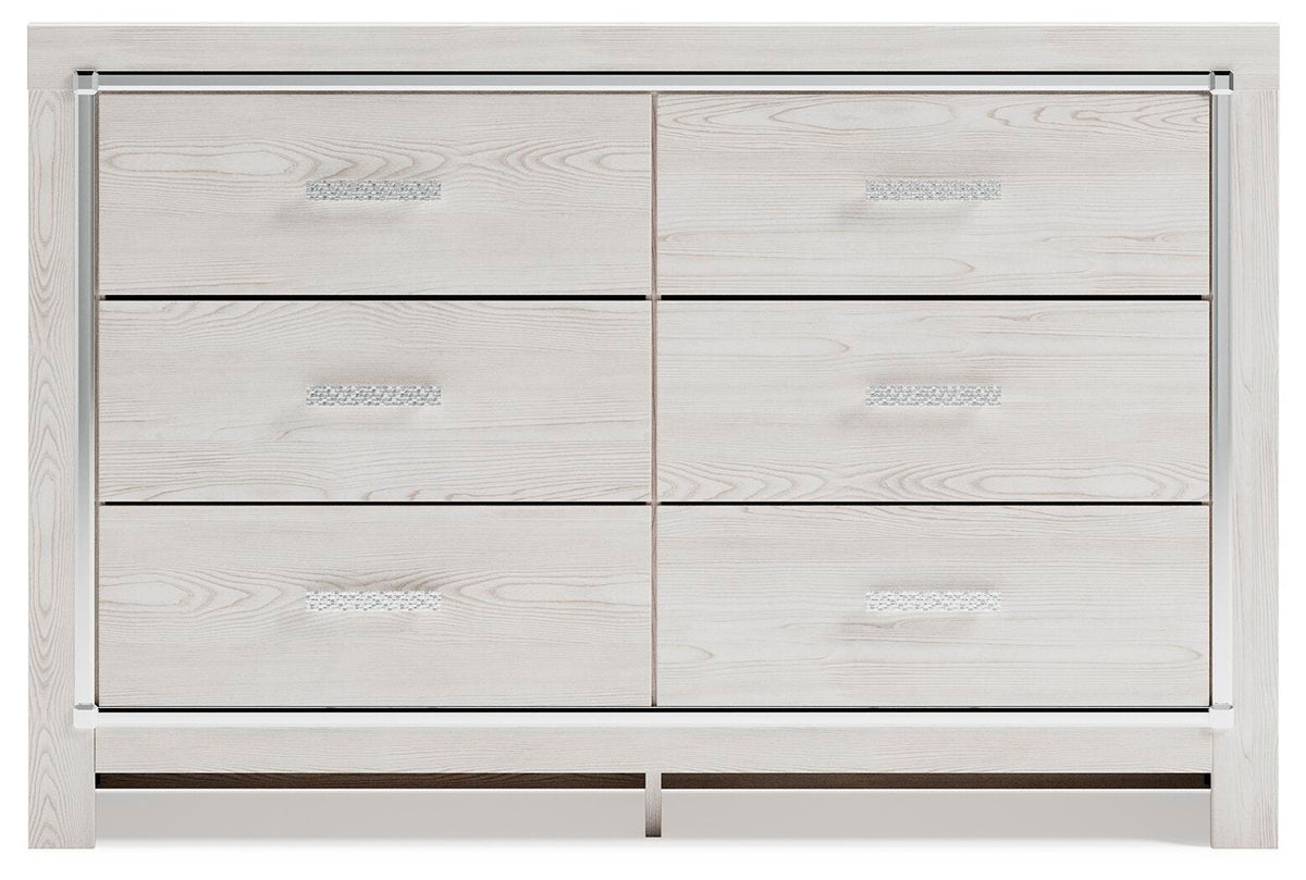 Altyra White Full Panel Bed, Dresser, Chest and 2 Nightstands